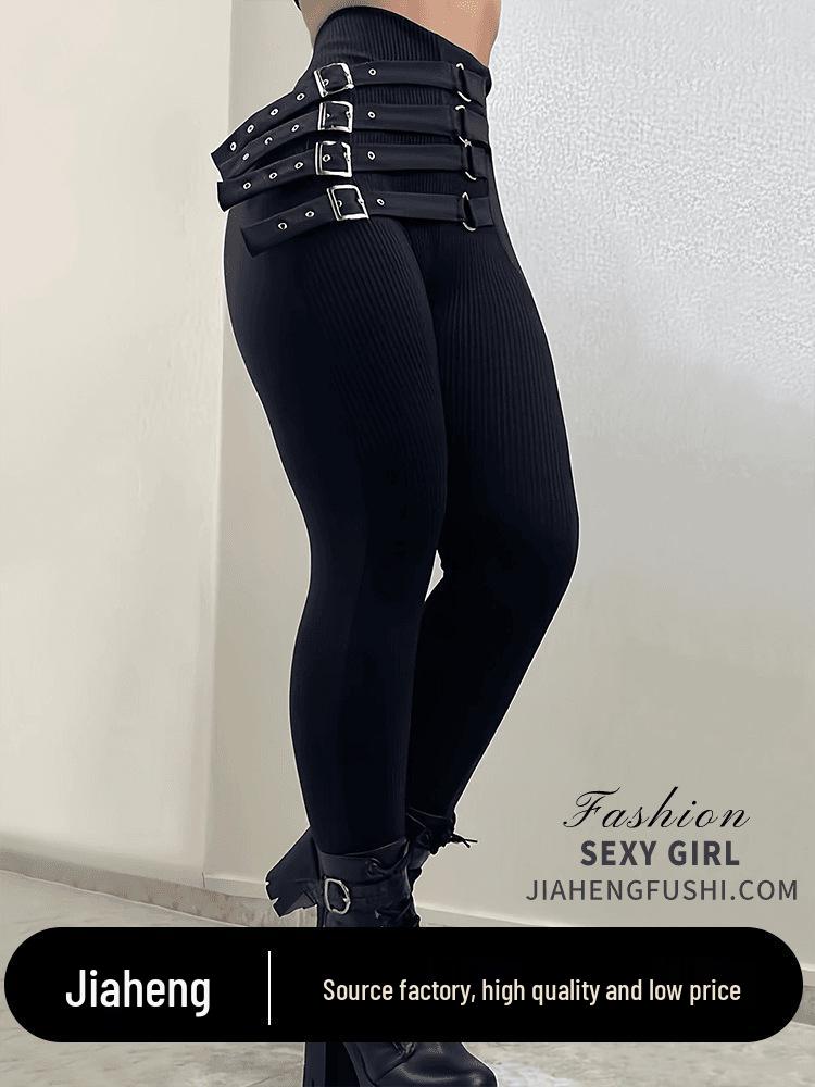 2025 Women's Black High-Waist Quick-Dry Elastic Yoga Pants