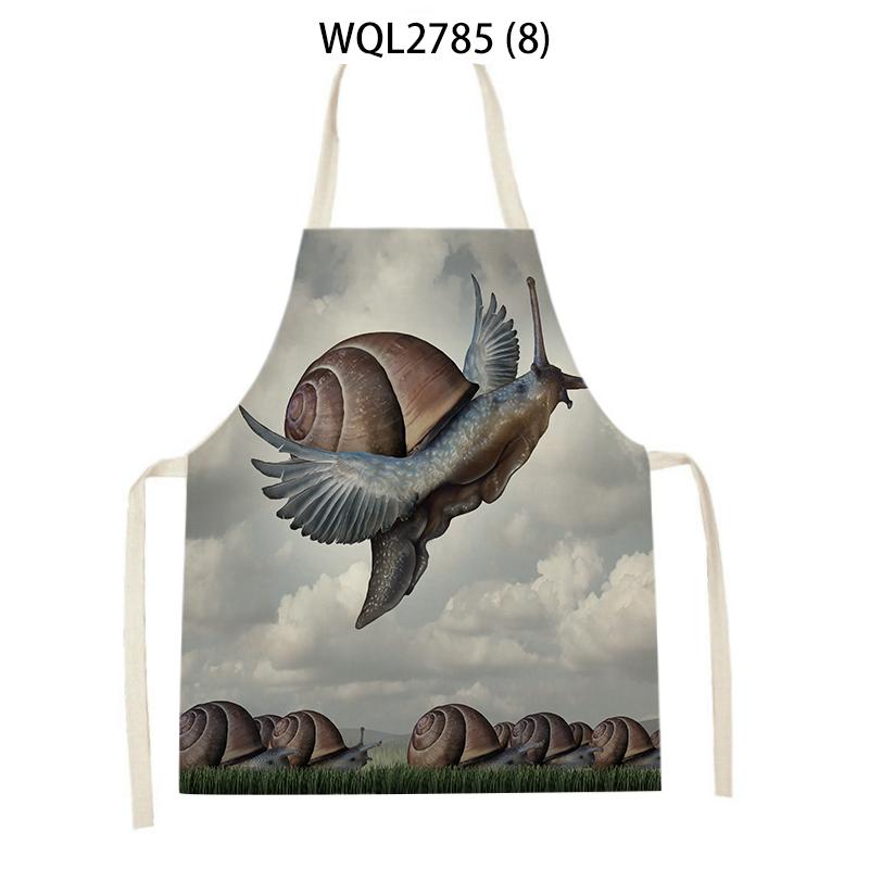 1pcs Nature Ocean Scenery Animal Print Apron Men and Women Kitchen Baking Baking Accessories Bib Antifouling Apron