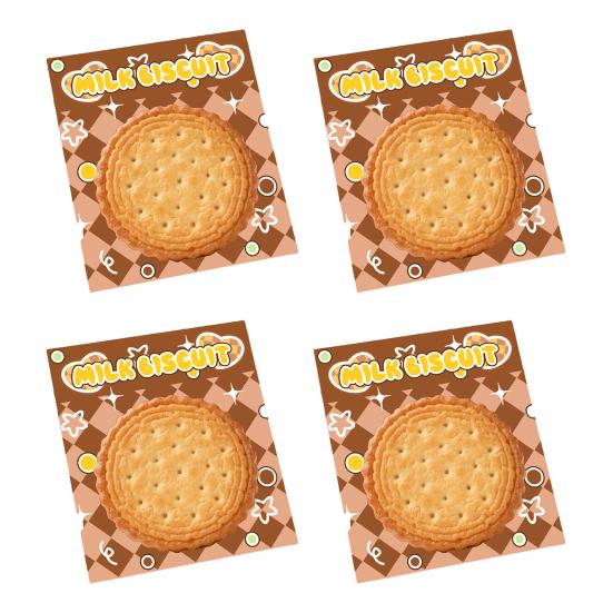 4Pcs Biscuit-Shaped Memo Pads Set Creative Food Design Self-Adhesive Sticky Notepads for Students Office Party Learning Marking And Message Small Gift