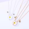 2pc Daisy BFF Necklace with Magnetism for Kids Elegant Flower Pendant Sister Necklace Girlfriend Gift DIY Women Fine Jewelry