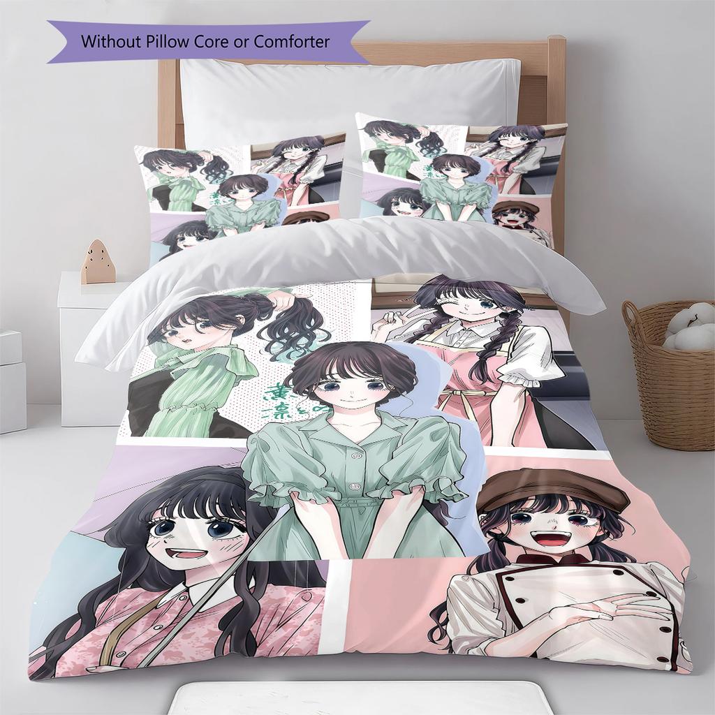 The Fragrant Flower Blooms Pattern Bedding,Quilt Set Quilt Cover Pillowcase Home Birthday Gift (1 * duvet cover + 2 * pillowcase, without core)