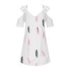 Women's Printed V-Neck Strapless Short Sleeve Spliced Lace Dress