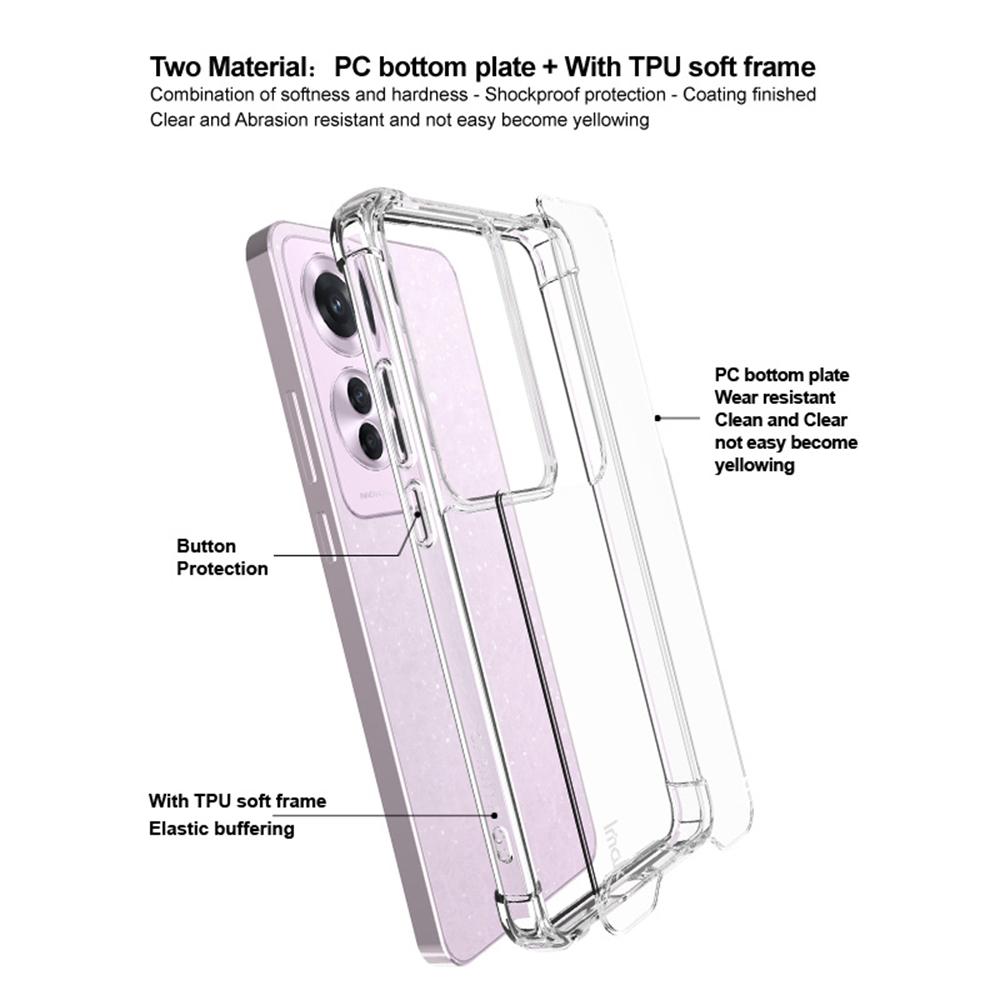IMAK For Oppo F25 Pro 5G/Reno11 F 5G/Reno11 A 5G Case PC+TPU Transparent Phone Cover