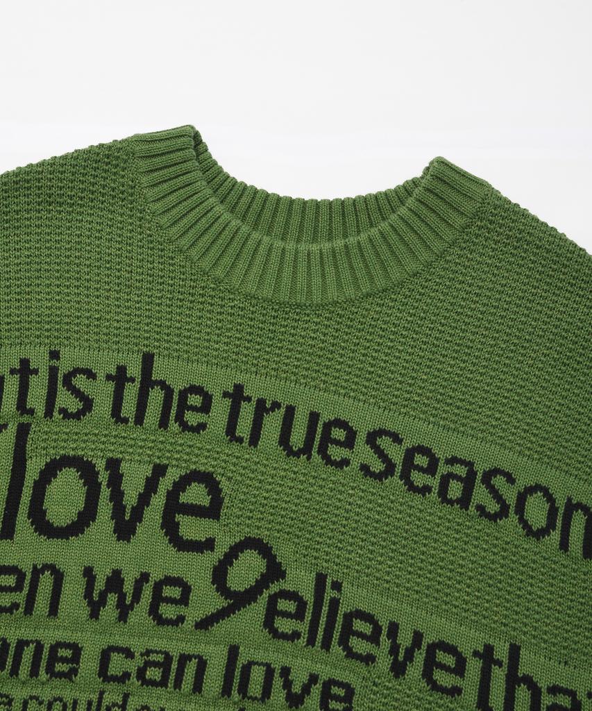 FALLETT Youth Letter Knit Green