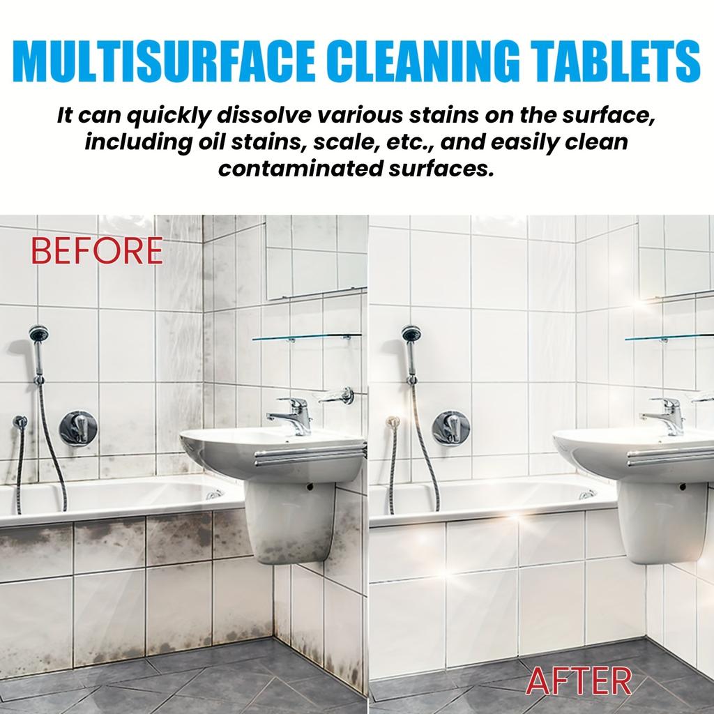 Jakehoe Multi-Surface Cleaning Tablet Effervescent Tablets-Tackle Stove Grease, Mold and Grime On Tiles, Bathrooms & Kitchens