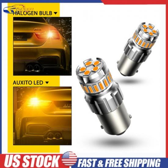 1156 1156NA 7506 LED Front Turn Signal Blinker Light Bulbs Amber Yellow 3000K 2x