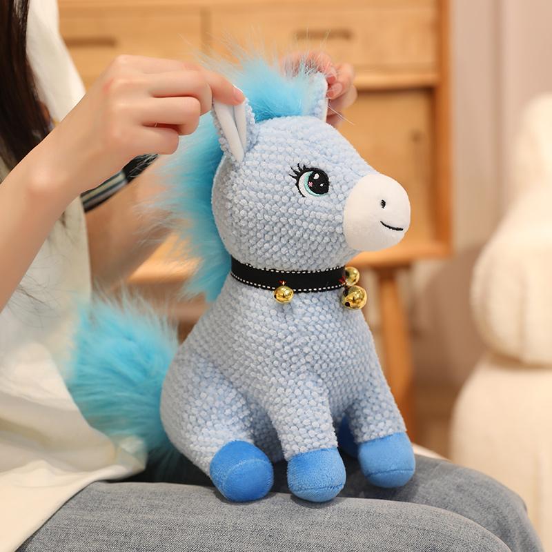 22/30CM Kawaii Zittend Paard Pluche Speelgoed Schattig Rinkelend Kleine Pony Speelgoed Knuffel Zacht Dier Pop Kamerdecoratie