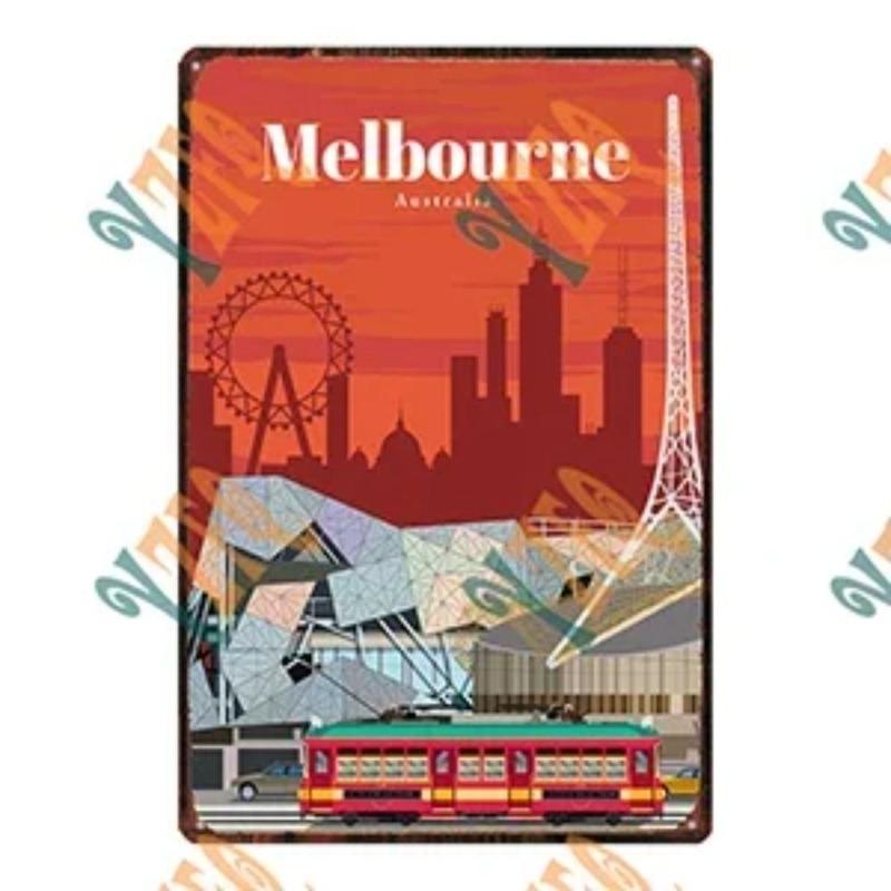 

Travel City Skyline Metal Tin Sign Wall Decor 20x30cm
