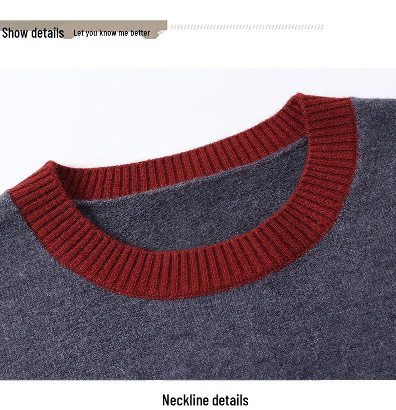 2025 Spring/Autumn Color Block Knit Women's Long Sleeve Sweater Jumper