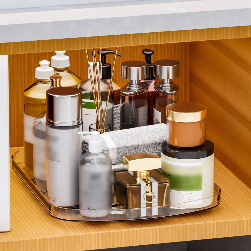 360 Degrees Rotating Rotating Fridge Tray Oval Condiment Organizer Beverages