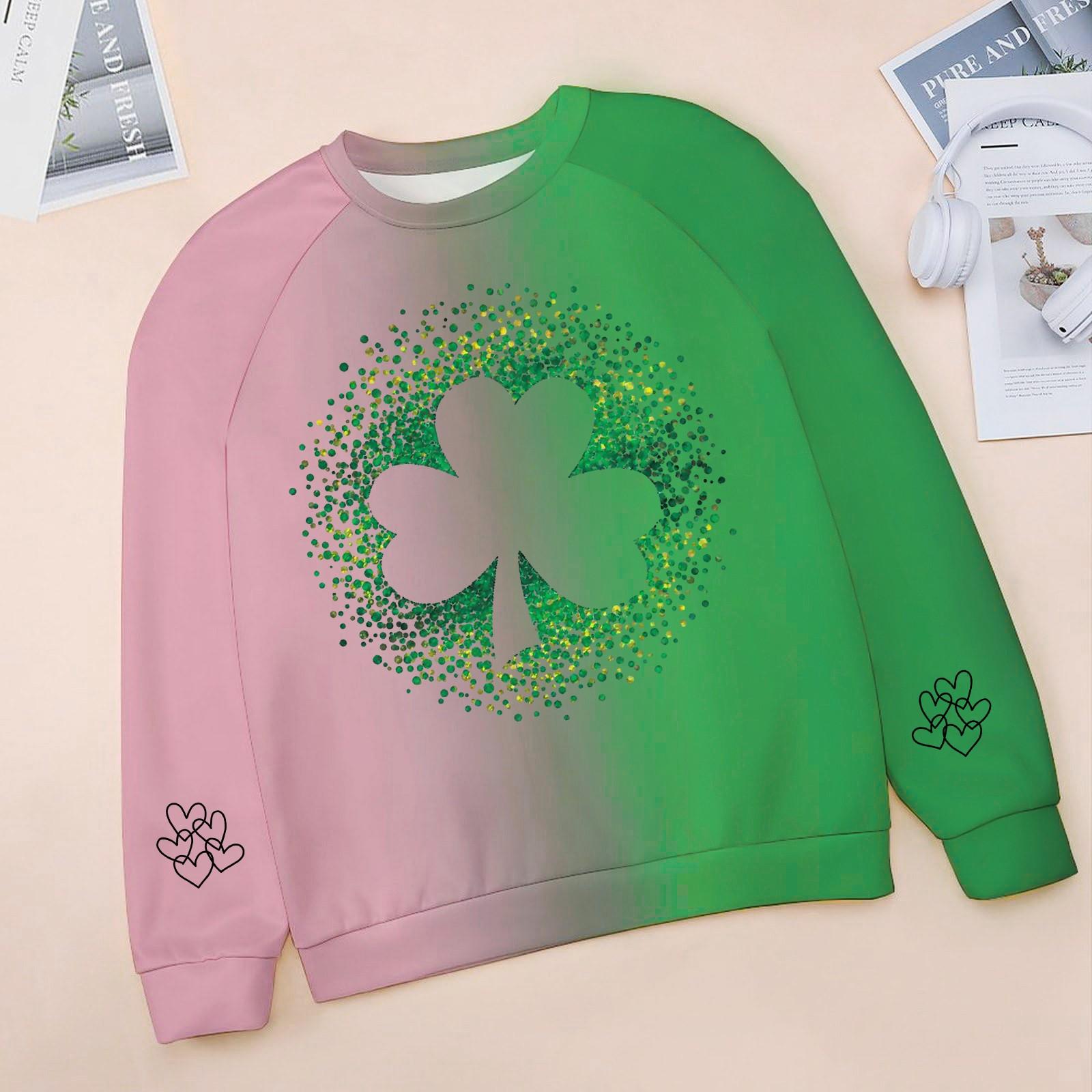 

Детская мода Neck St. Повседневная толстовка с принтом ко Дню Святого Патрика 160