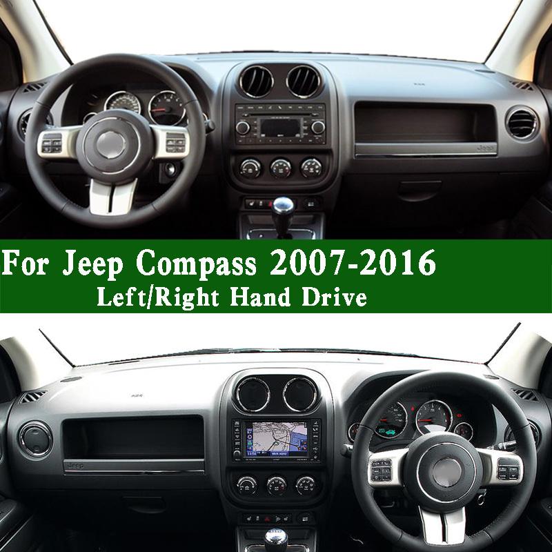 For Jeep Compass 2007-2016 MK49 Dashmat Dashboard Cover trument Panel Protective Pad Dash Anti-Dirt Proof Ornaments