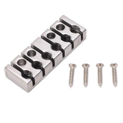 6 Saitenklemme mit Schrauben Metall Kopfloser Gitarrensteg Saitenklemme Musikinstrumententeile 42mm