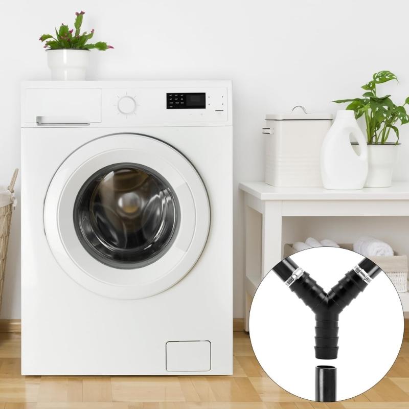 Multifuntional Various Outlet Laundry Drain Connector Y Shaped Splitter Plastic Texture Suitable for Efficient Drainage