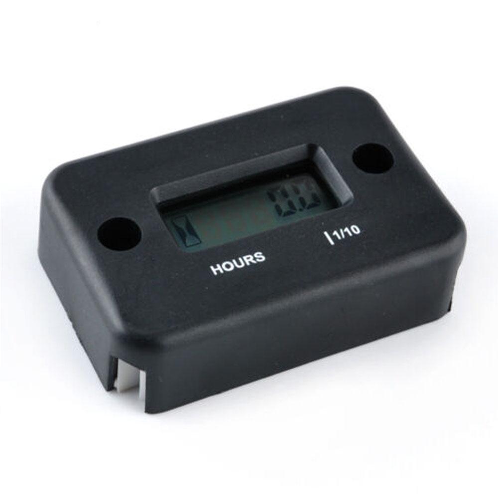 

Цифровой водонепроницаемый счетчик моточасов ЖК-дисплей для газонокосилки, бензопилы, квадроцикла, снегохода, моторной лодки, аксессуаров для велосипеда, мотоцикла чёрный