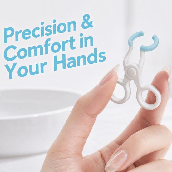 Contact Lenses Applicator Tool, Soft Silicone Contact Lens Insertion Tool with Eye Support Design, Portable Scissor-Style Holder, Contact Lens Remover