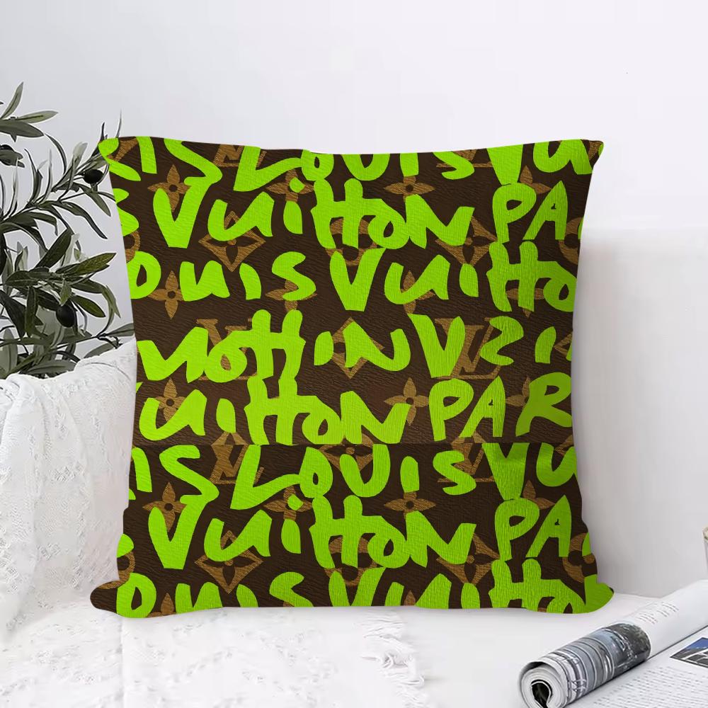 Simple E-English Letters Pillow Case Square Pillow Bedroom Sofa Leisure Comfort Cushion Living Room Home Decoration