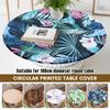 Elastic Round Table Cloth Polyester Waterproof Dining Table Cloth Oil-Proof Kitchen Circle Table Cover for Decor Diameter 100cm