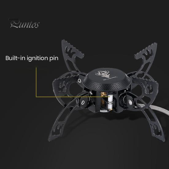 Portable Camping Gas Stove Cooking Burner Windproof 3800W High Power Flame Adjustable Foldable Design Outdoor Backpacking Stove