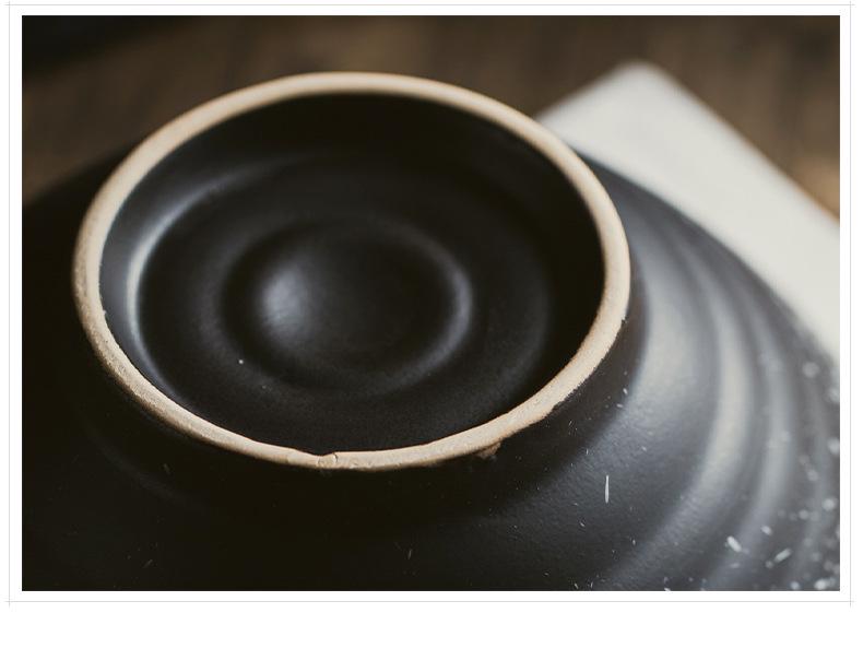 Japanese-Style Ceramic Ramen Bowl - Large Retro Conical Hat Design for Soup, Salad, and Noodles