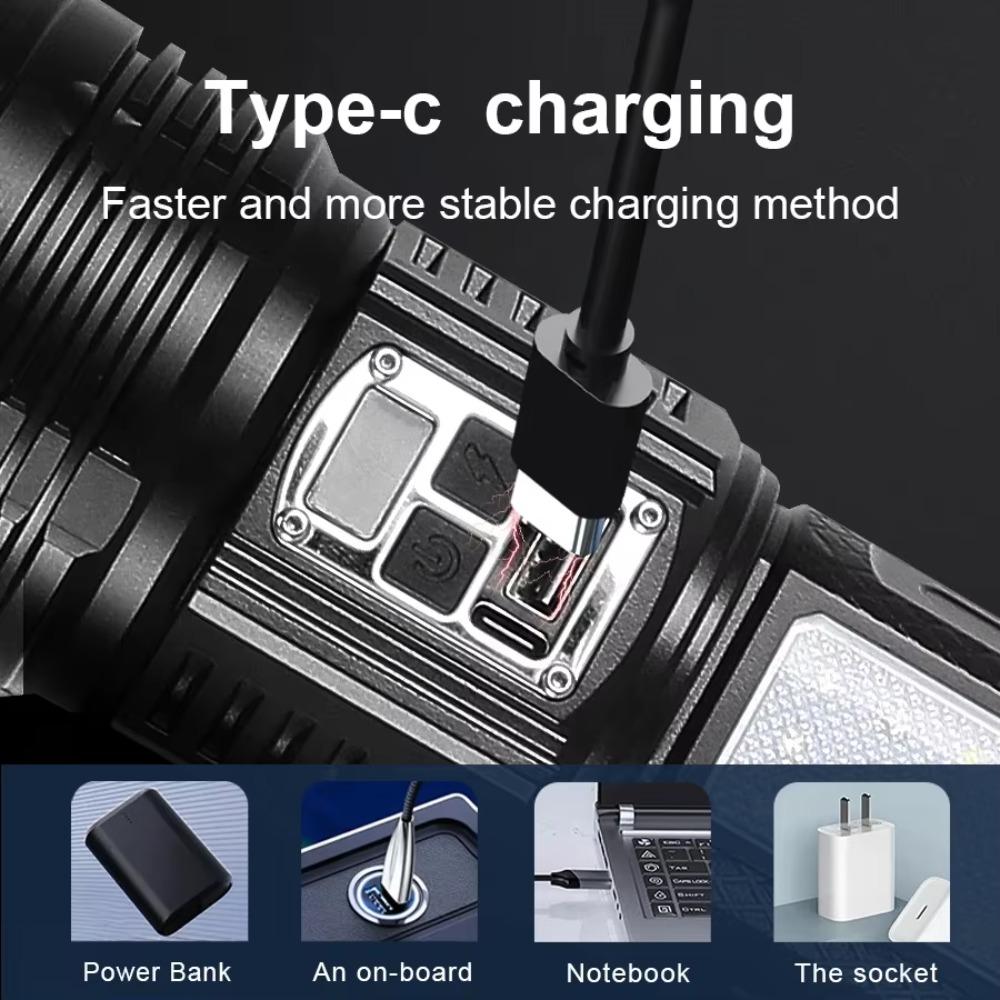10000LM LED White Laser Built-in Battery Flash Light Emergency Spotlights 5km Most Powerful Led Flashlights Tactical Lights