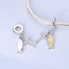 Charms Plata Creative Crucifix And Fish Pendants Beads Fit Original Bracelets Charms For Women Jewelry Diy Making Gifts