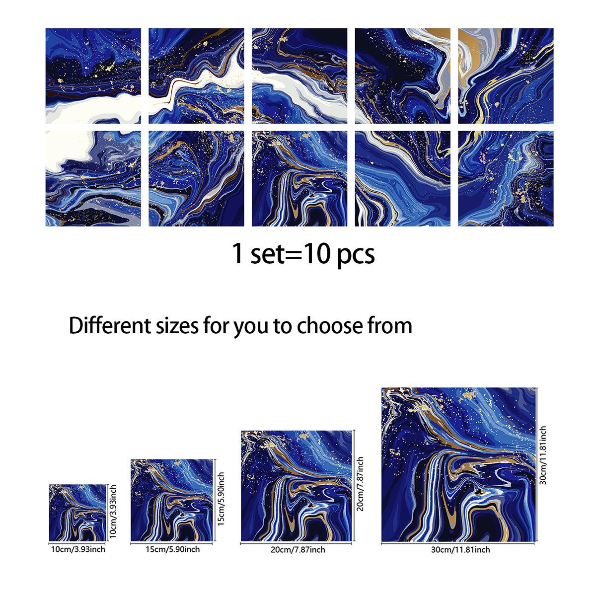 

10 шт., серо-белые красочные наклейки на мраморную плитку, кухонный шкаф, ванная комната, домашний декор, самоклеящиеся хрустальные твердые пленки, художественные наклейки на стены 30cm×30cm×10pcs