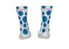 Santini La Vuelta Polka Dot Socks, White/Light Blue