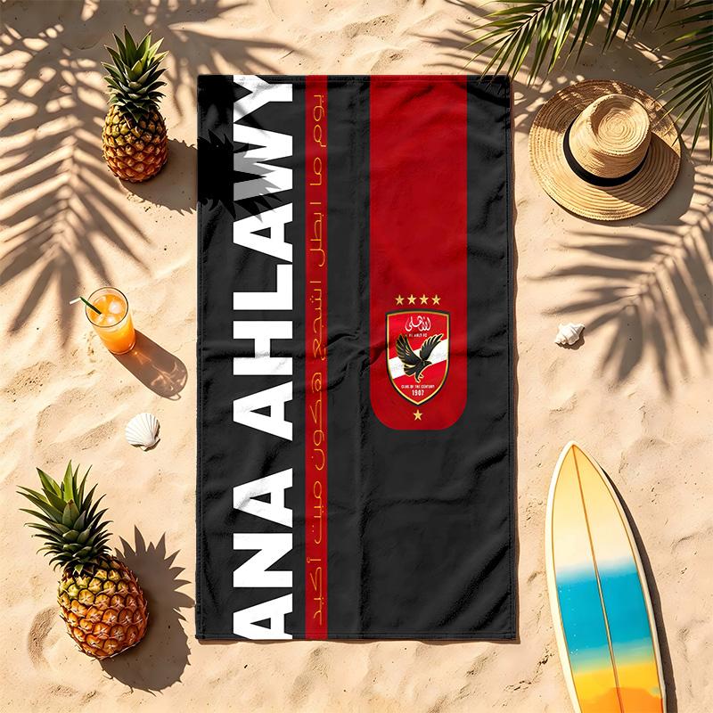 Al ahly (1) Theme Beach Towel Sand Resistant Soft And Comfortable Suitable For The Pool Camping Yoga And Diving A Travel