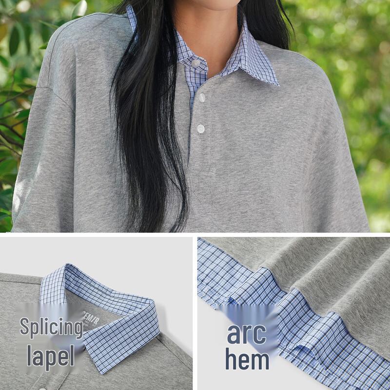 Semir Men's Casual Plaid Faux-Layered Polo Shirt
