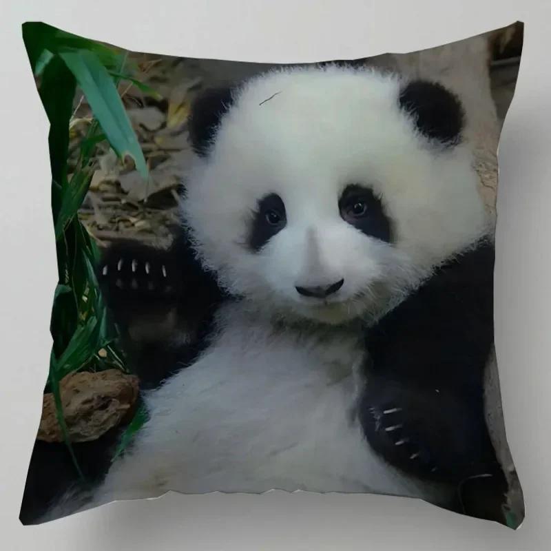 

x милый принт панды узор полиэстер квадратная наволочка спальня гостиная диван домашнее украшение наволочка 66x66cm