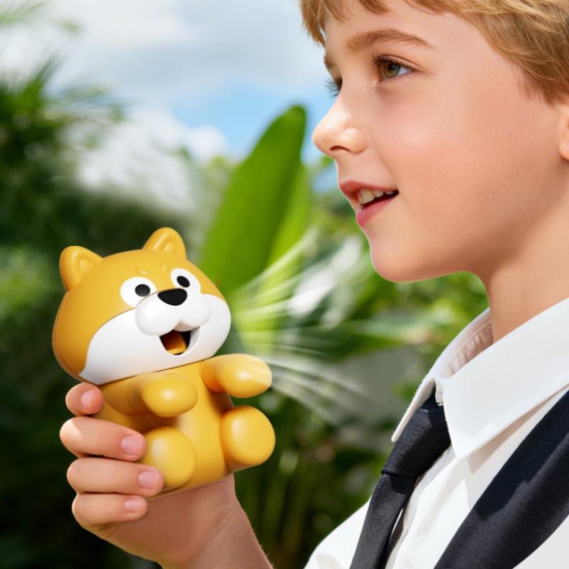 Cartoon Puppy Electric Fan Hanging Cooling Tool Portable Handheld Fan Noodles Water Cooling Artifact Fan Hanging On The Cup