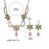 Cross-Border Trendy Zircon Earrings & Colorful Flower Necklace Fresh Collarbone Chain Jewelry