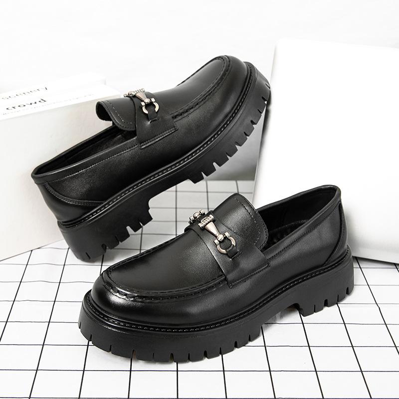 

2025 обувь больших размеров, подростковая обувь с большой головой, мокасины с одной педалью, маленькие туфли из толстой кожи с увеличенным голенищем, мужская обувь 46