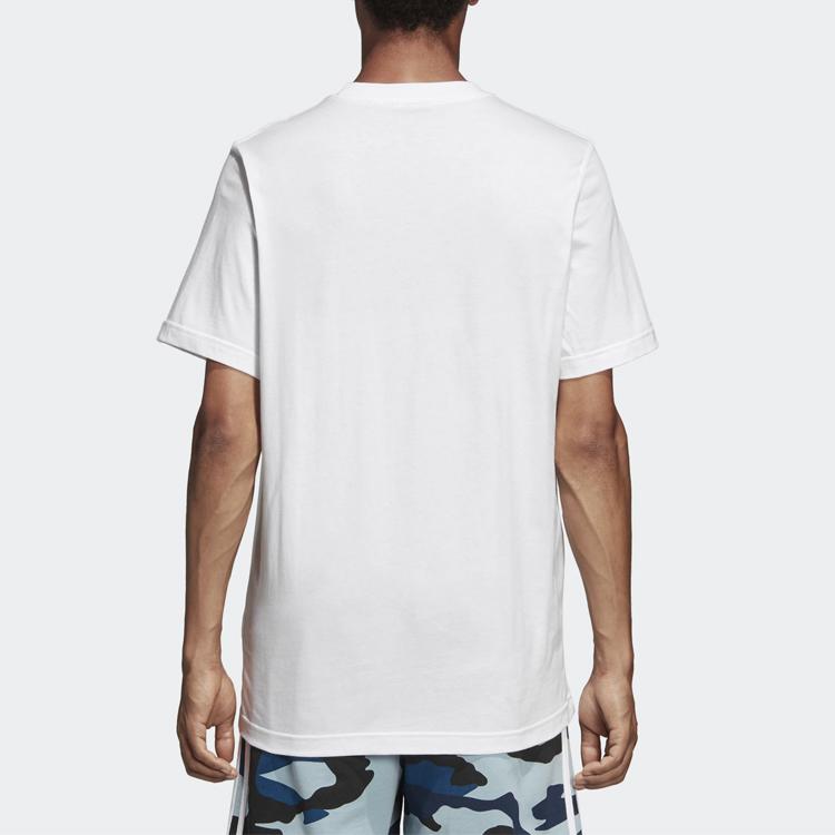 Adidas Originals Camo Logo Print Short Sleeve T-Shirt Men Tops White DX3676
