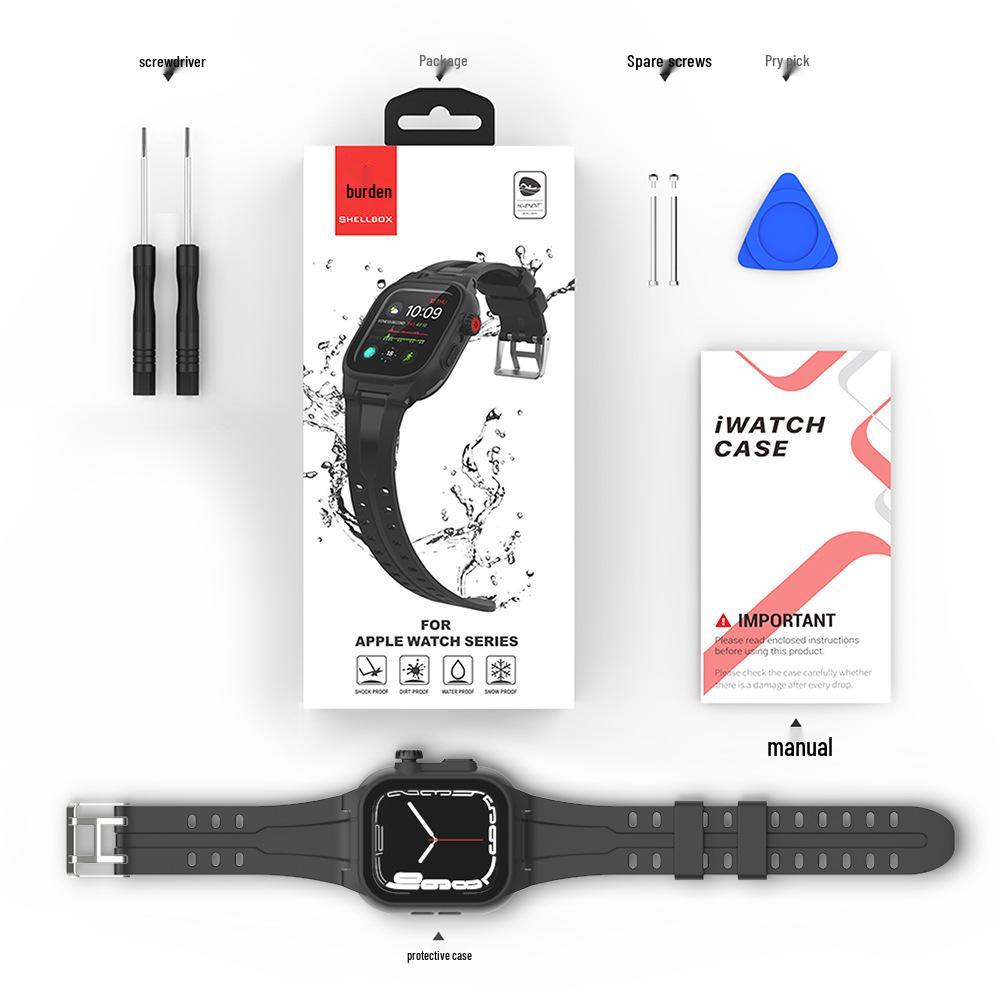 Apple Watch S7/S8/S9 Waterproof Protective Case 41/45mm for Swimming, Diving, and Sports.