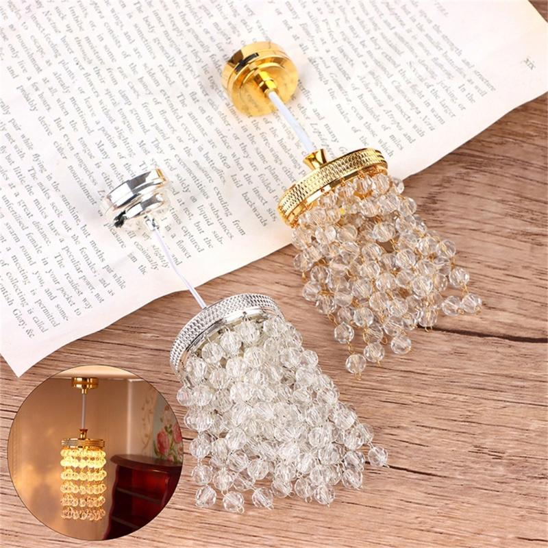 Miniature Hanging Ceiling Lamp For Doll House Rooms Energy Efficient LED Bulbs Easy Assembly Decorative Display Furniture