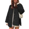Autunno Inverno Nuovo Stile Europeo Americano Trapuntato Semplice Monocolore Girocollo Lento Cotone Cappotto