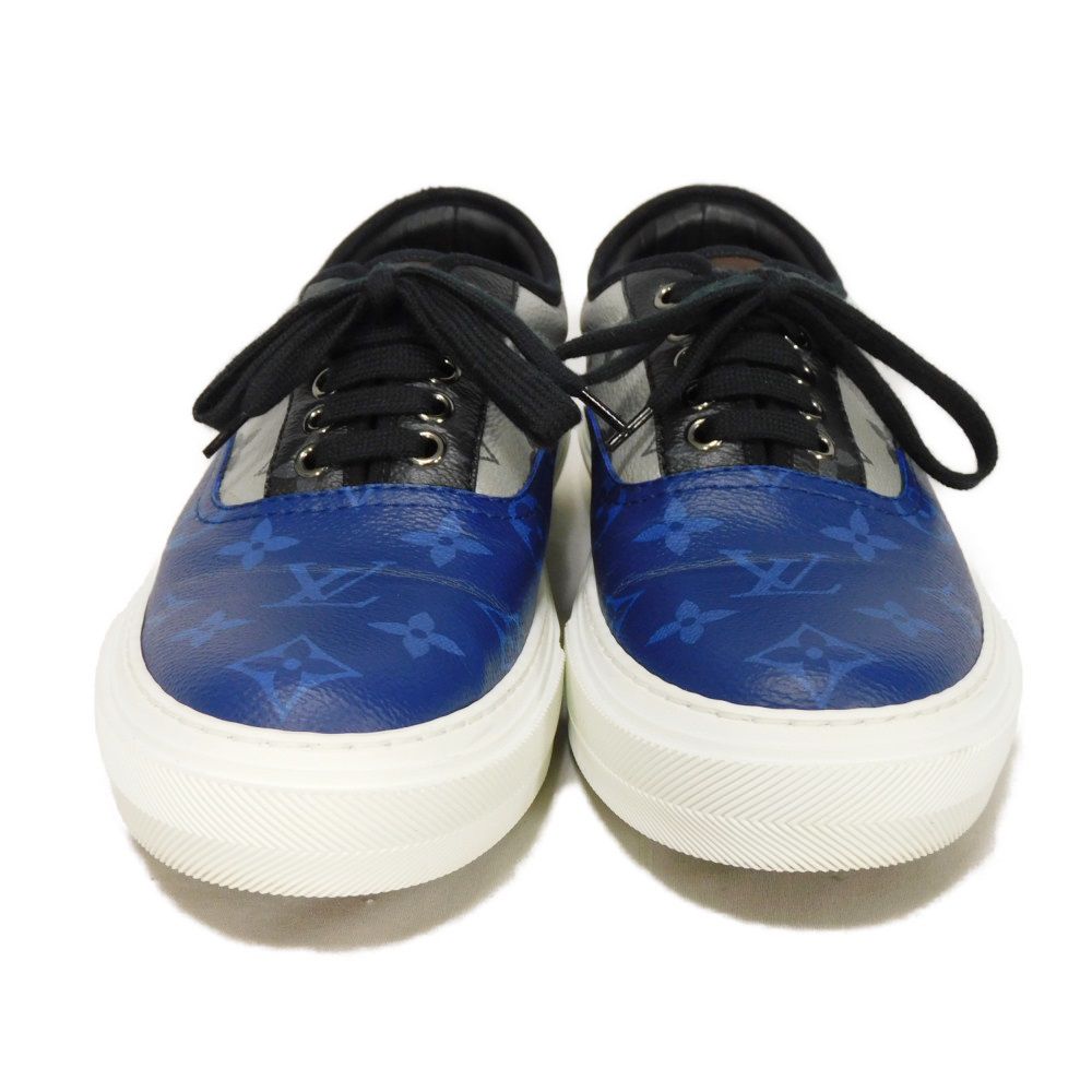 Used 12564 Trocadero Line 7896 6 Eclipse Black Silver Blue Low-Cut 9.8" Monogram Cobalt Men's from Japan AUTHENTIC