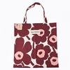 Marimekko Tote Bag Unikko Burgundy Fabric Women's Nordic Design Large