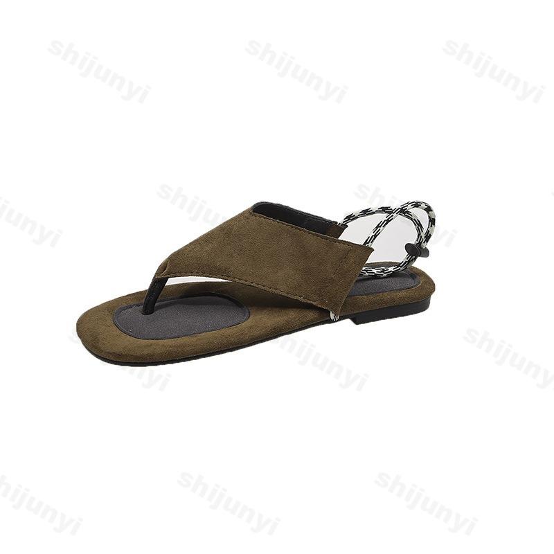 Fashion 2025 Summer New Clip Toes Fashion Casual Flat Sandals for Women Concise Design Versatile Comfortable Breathable Lace Up Sandals