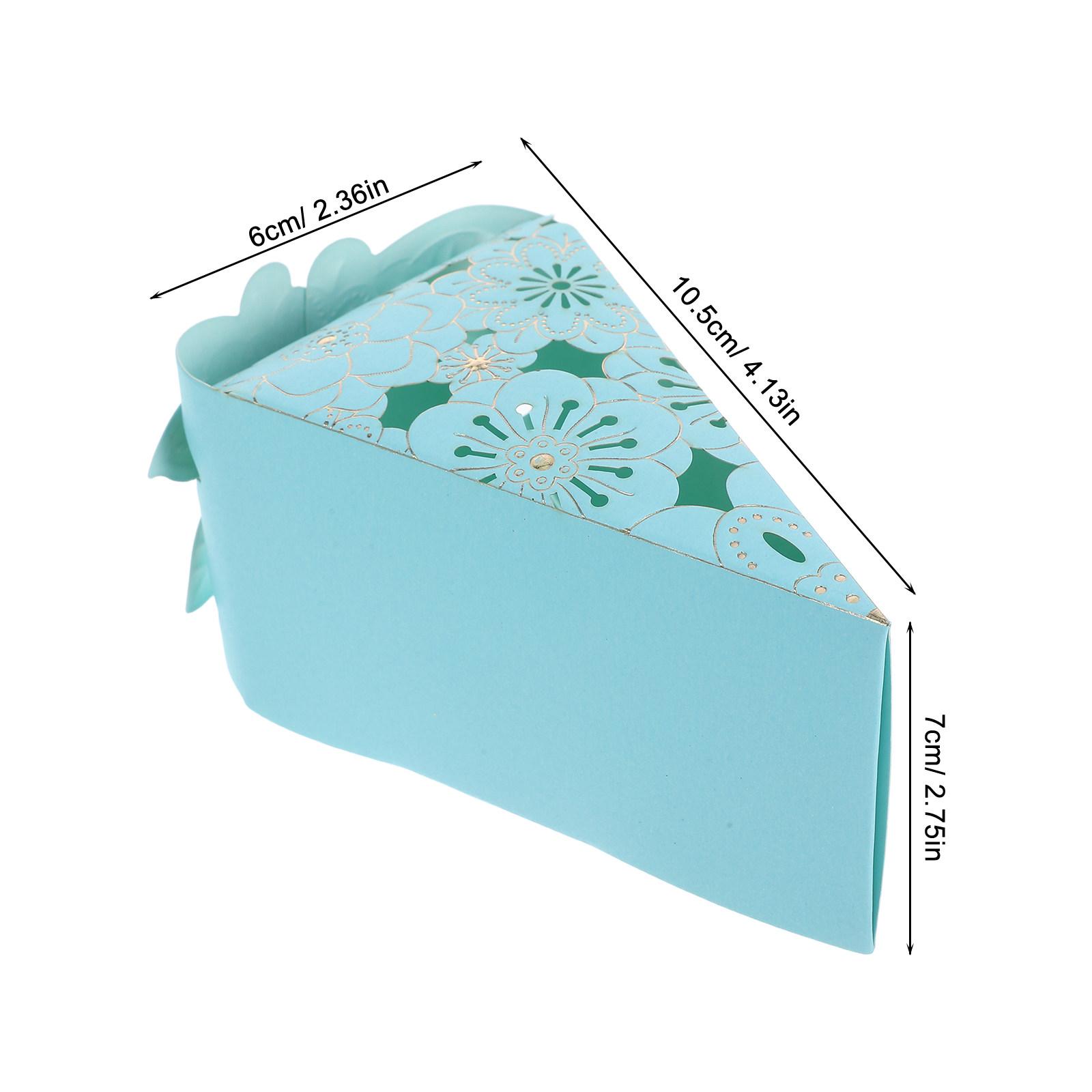 

10Pcs Red Triangle Cake Boxes Lace Decorated Creative Candy Containers Perfect for Birthday Festival Party Gift Packaging other синий