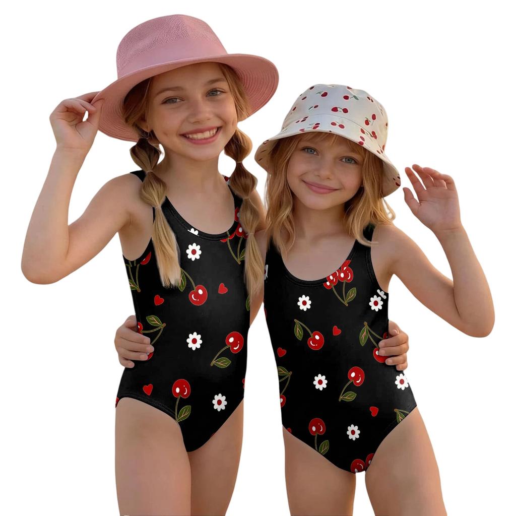 Costume da bagno intero per bambina Estate Bambini Stampa Frutta Costumi da bagno Casual Moda Senza maniche Abbigliamento da spiaggia per bambini