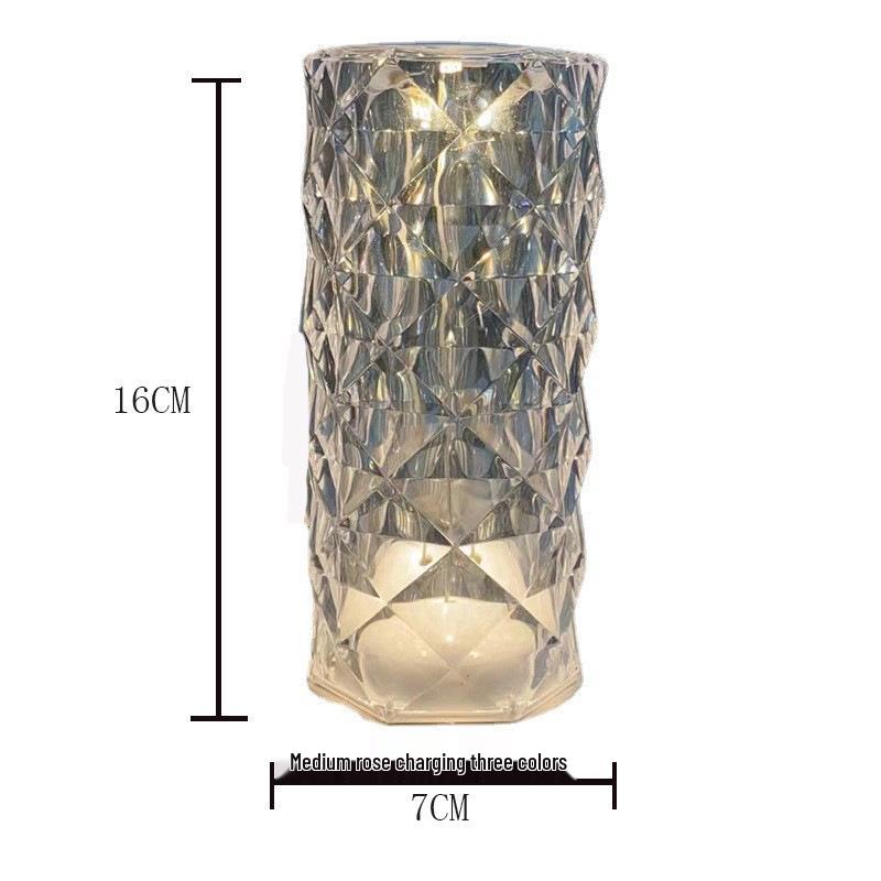 

Modern Minimalist Crystal Rose Table Lamp - Luxury Bedside Night Light