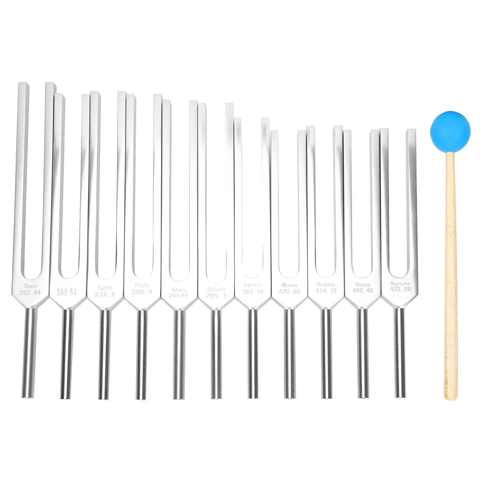 

11 шт. Набор инструментов для камертона из алюминиевого сплава, звуковой лечебный лечебный лечебный набор для релаксации