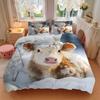 3pcs Winter Wonderland Cow Bedding Set - Includes One Quilt Cover and Two Pillowcases (No Core) - Festive Gift for Home Decor - Polyester Fa
