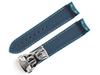King Watch Strap Compatible with Omega with Deployment Rubber [Import Original] Seamaster, Buckle, Strap, Aftermarket, Navy, 21/20mm