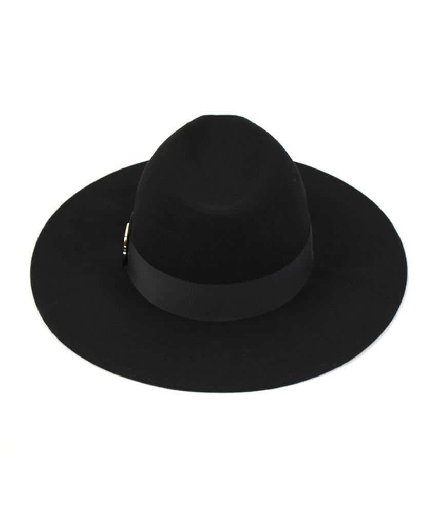 Yunibeosyeolkemiseuteuli Gold Metal Line Wool Fedora Bk Fedora