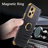 Crocodile Leather Texture Plating Soft Case for Redmi Note 12 Pro Plus 12s Note 12 4G 5G 12C 11S 11 Pro Magnetic Ring Holder Stand Cover