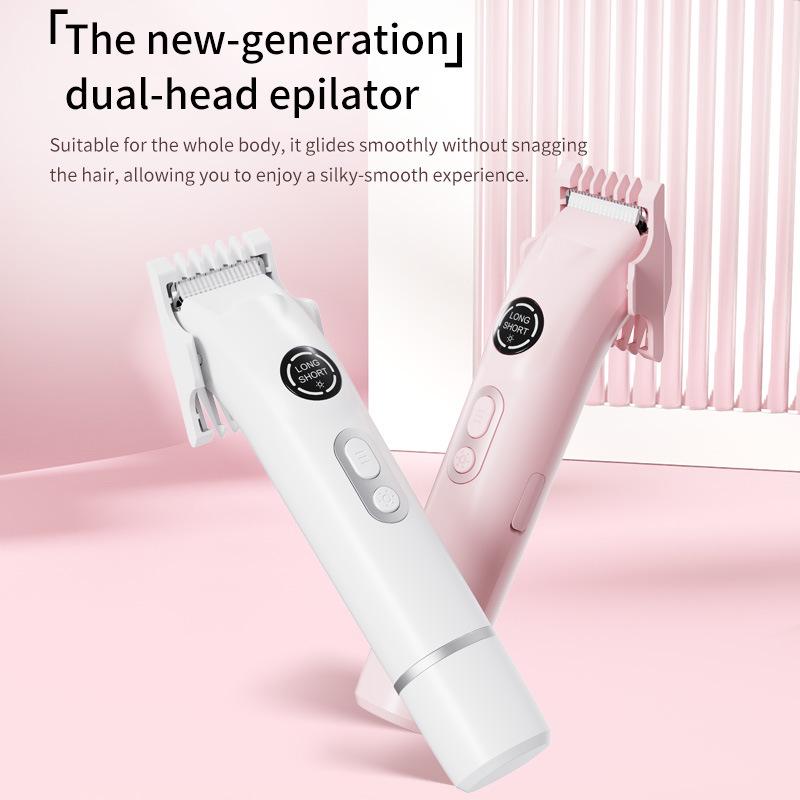 Women s Double-Headed Shaver and Epilator - Waterproof for Wet/Dry Use белый